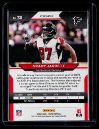 2020 Panini Prizm Football Green Prizm Grady Jarrett #231 Atlanta Falcons - back