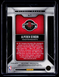 2024-25 Panini Prizm Global Reach Alperen Sengun No. 1 Houston Rockets - back