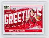 2024-25 Panini Hoops Rookie Greetings #16 Matas Buzelis Chicago Bulls Rookie Card - front