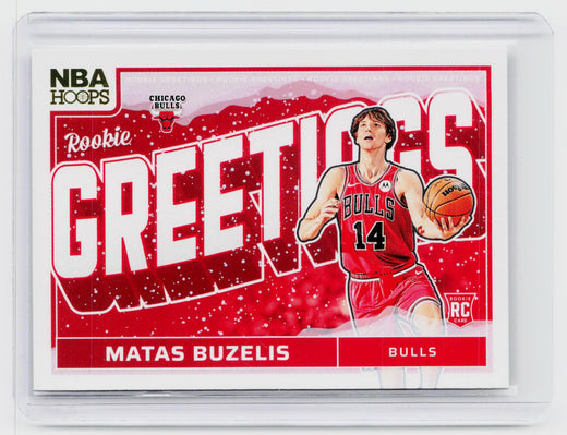 2024-25 Panini Hoops Rookie Greetings #16 Matas Buzelis Chicago Bulls Rookie Card - front