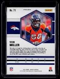 2021 Panini Mosaic Football Von Miller Base #71 Denver Broncos - back