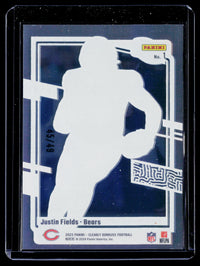 2023 Panini Clearly Donruss Clearly Highlights Green Justin Fields #1 /49 - back