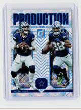 2025 Panini Donruss Production Line Cosmic #3 Dak Prescott CeeDee Lamb /100 - front