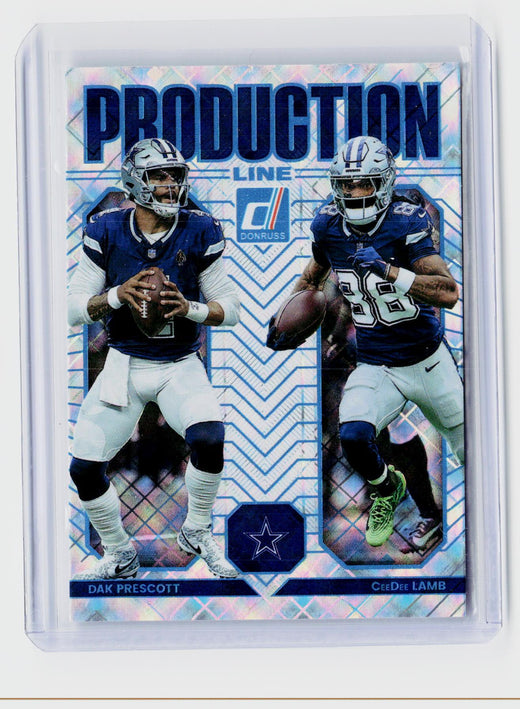 2025 Panini Donruss Production Line Cosmic #3 Dak Prescott CeeDee Lamb /100 - front