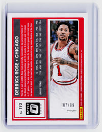2025-26 Panini Donruss Optic Derrick Rose #170 Red Cracked Ice Prizm /99 - back