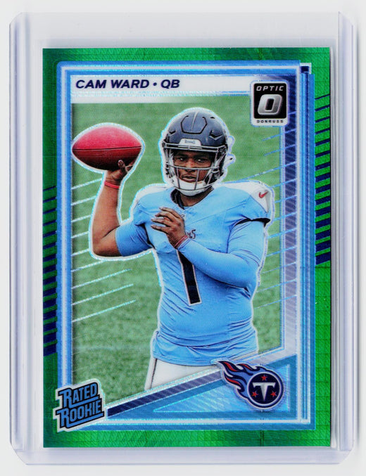 2025 Panini Donruss Optic Football Cam Ward Rated Rookie Green Velocity #293 - front