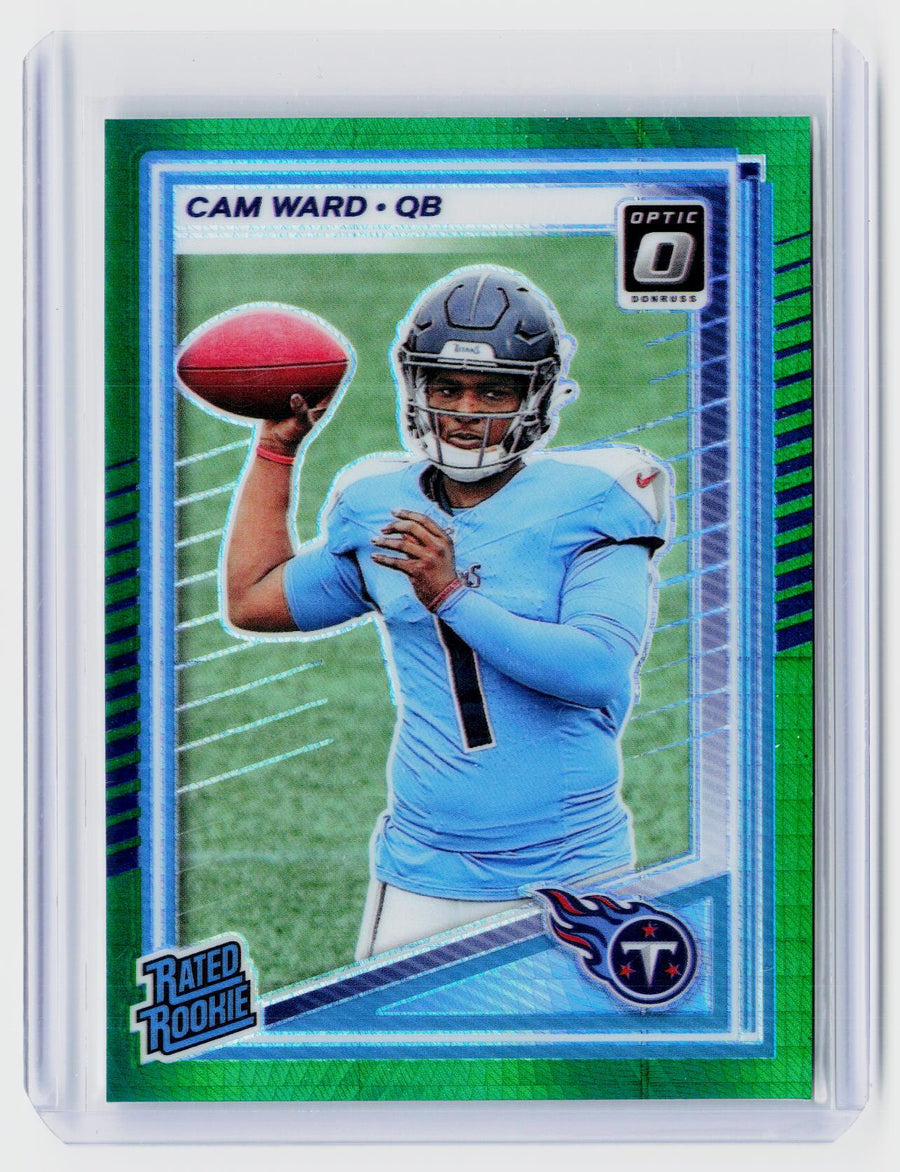 2025 Panini Donruss Optic Football Cam Ward Rated Rookie Green Velocity #293 - front