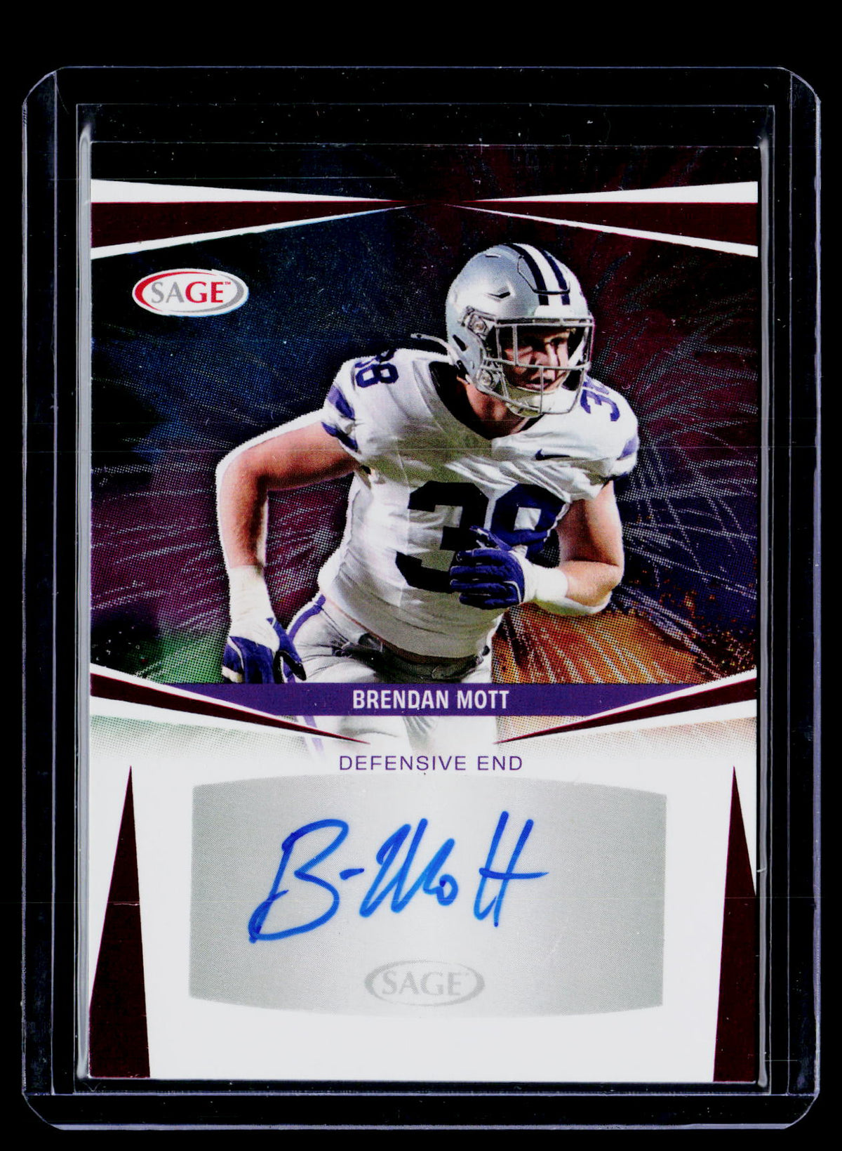 2025 SAGE Autograph Brendan Mott Kansas State #A-BM2 - front