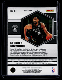 2020-21 Panini Mosaic Spencer Dinwiddie #6 Brooklyn Nets - back