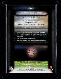 2015 Topps Field Access Autographs Jimmy Clausen #82 Chicago Bears - back