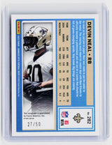 2025 Panini Donruss Optic Devin Neal Rated Rookie Signatures Blue Auto /50 #282 - back
