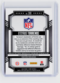 2023 Panini Score Football O'Cyrus Torrence Pink Rookie #398 /199 - back