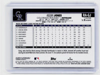2025 Topps Chrome Greg Jones Purple Speckle Refractor Rookie Autograph /299 - back
