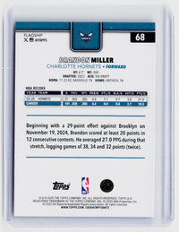 2024-25 Topps Basketball Brandon Miller #68 Rainbow Foil Charlotte Hornets - back