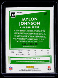2020 Panini Donruss Optic Football Jaylon Johnson Rookie Card #123 Chicago Bears - back