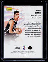 2024-25 Topps Basketball Power Players Rookie Egor Demin PP-18 Brooklyn Nets - back