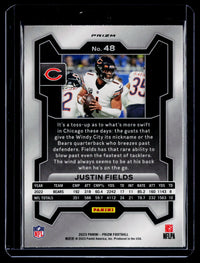 2023 Panini Prizm Football Justin Fields #48 Chicago Bears Red sparkle - back