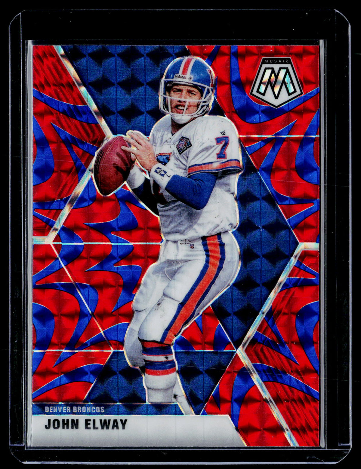 2020 Panini Mosaic Football John Elway Prizm Genesis #67 Denver Broncos - front