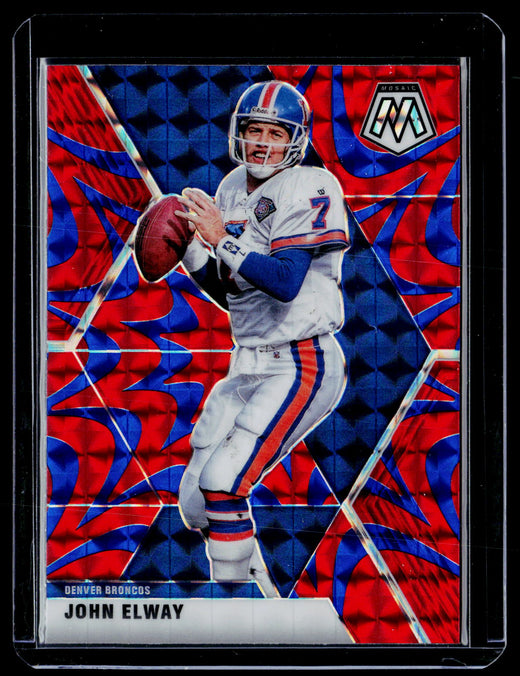 2020 Panini Mosaic Football John Elway Prizm Genesis #67 Denver Broncos - front