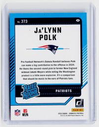 2024 Panini Donruss Football Ja'Lynn Polk Rated Rookie #373 New England Patriots - back