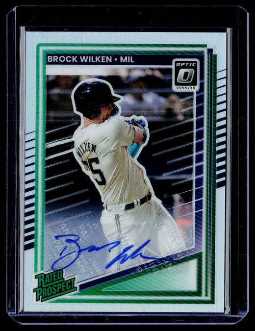 2025 Panini Donruss Baseball Rated Prospect Brock Wilken #115 Green Autograph - front