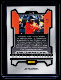 2024 Panini Prizm Baseball Enrique Bradfield Jr. Gold Prizm #6 1/5 - back
