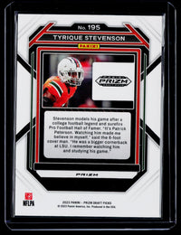 2023 Panini Prizm Draft Picks Tyrique Stevenson Yellow Prizm Rookie #195 - back