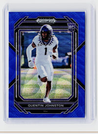 2023 Panini Prizm Draft Picks Quentin Johnston Blue Prizm Rookie #138 /249 - front