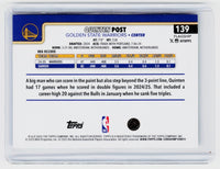 2025 Topps Basketball Quinten Post #139 Golden State Warriors Rookie Card - back