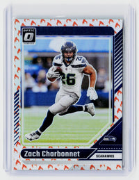 2024 Panini Donruss Optic Zach Charbonnet Orange Pandora #179 Seattle Seahawks - front