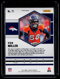 2021 Panini Mosaic Football Von Miller #71 Denver Broncos - back
