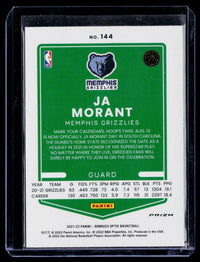 2021-22 Panini Donruss Optic Ja Morant #144 Memphis Grizzlies - back