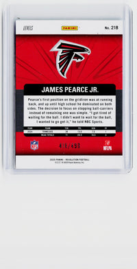 2025 Panini Revolution Football James Pearce Jr. RC #218 /499 Atlanta Falcons - back