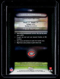 2015 Topps Field Access Autographs Levi Norwood #23 Rookie Auto Chicago Bears - back