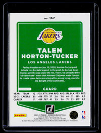 2021-22 Panini Donruss Basketball Talen Horton-Tucker #167 Lakers - back