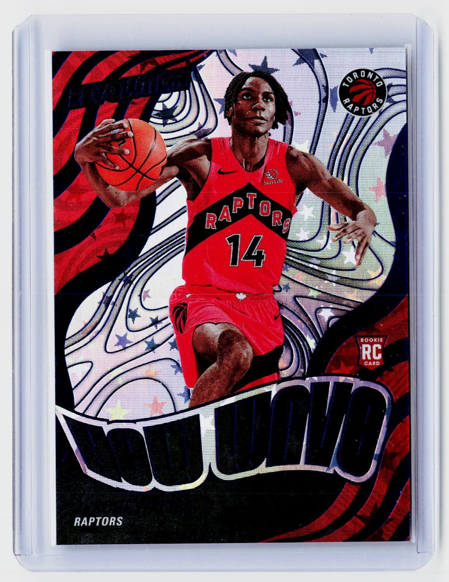 2024-25 Panini Revolution Ja'Kobe Walter Rookie Astro #21 Toronto Raptors - front