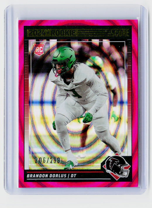 2024 Panini Score Football Brandon Dorlus RC #346 Pink Eclipse Ellipse /299 - front