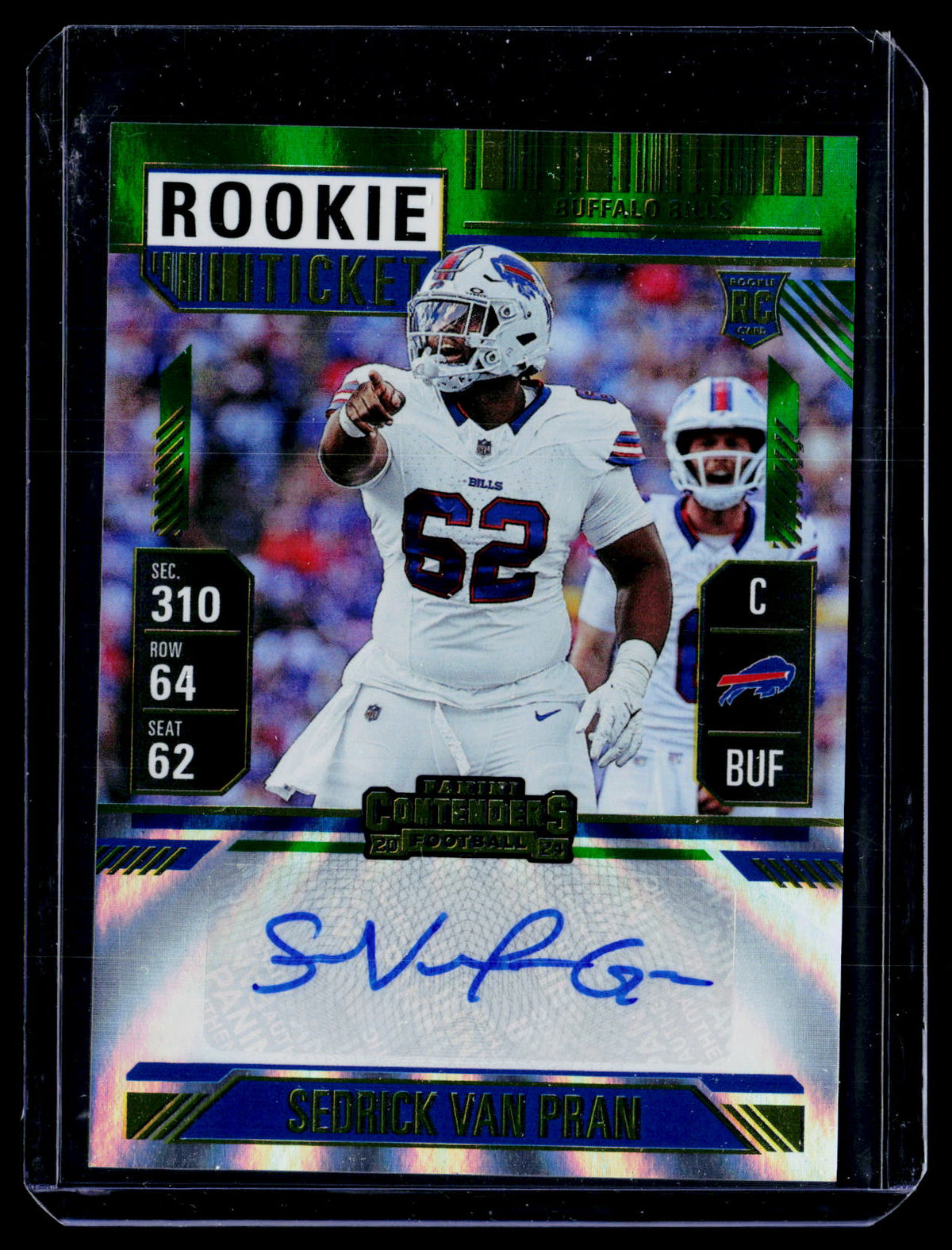 2024 Panini Contenders Football Rookie Ticket Sedrick Van Pran #229 Autograph - front