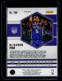 2020-21 Panini Mosaic Basketball De'Aaron Fox #168 - back