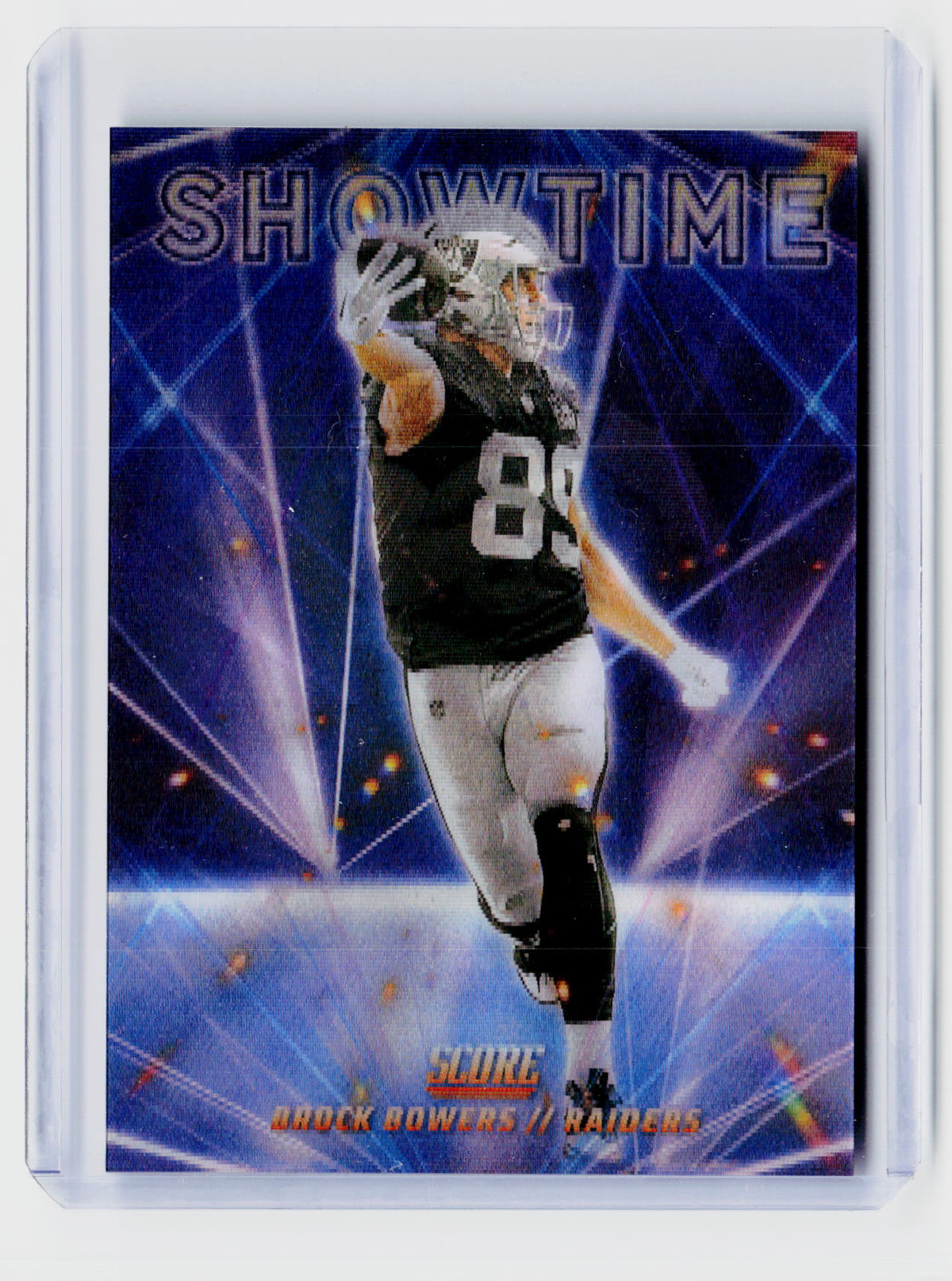 2025 Panini Score Football Showtime Brock Bowers #9 Lenticular Case Hit SSP - front