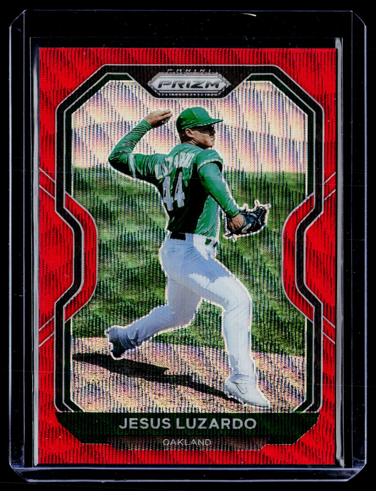 2021 Panini Prizm Baseball Jesus Luzardo Red Prizms #83 /99 - front