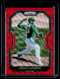 2021 Panini Prizm Baseball Jesus Luzardo Red Prizms #83 /99 - front