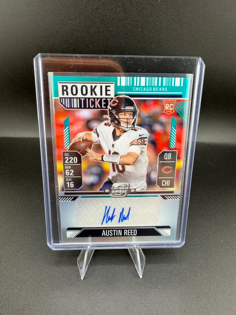 2024 Panini Contenders Optic Rookie Ticket Autographs Austin Reed Teal Prizm #158 /99 - front