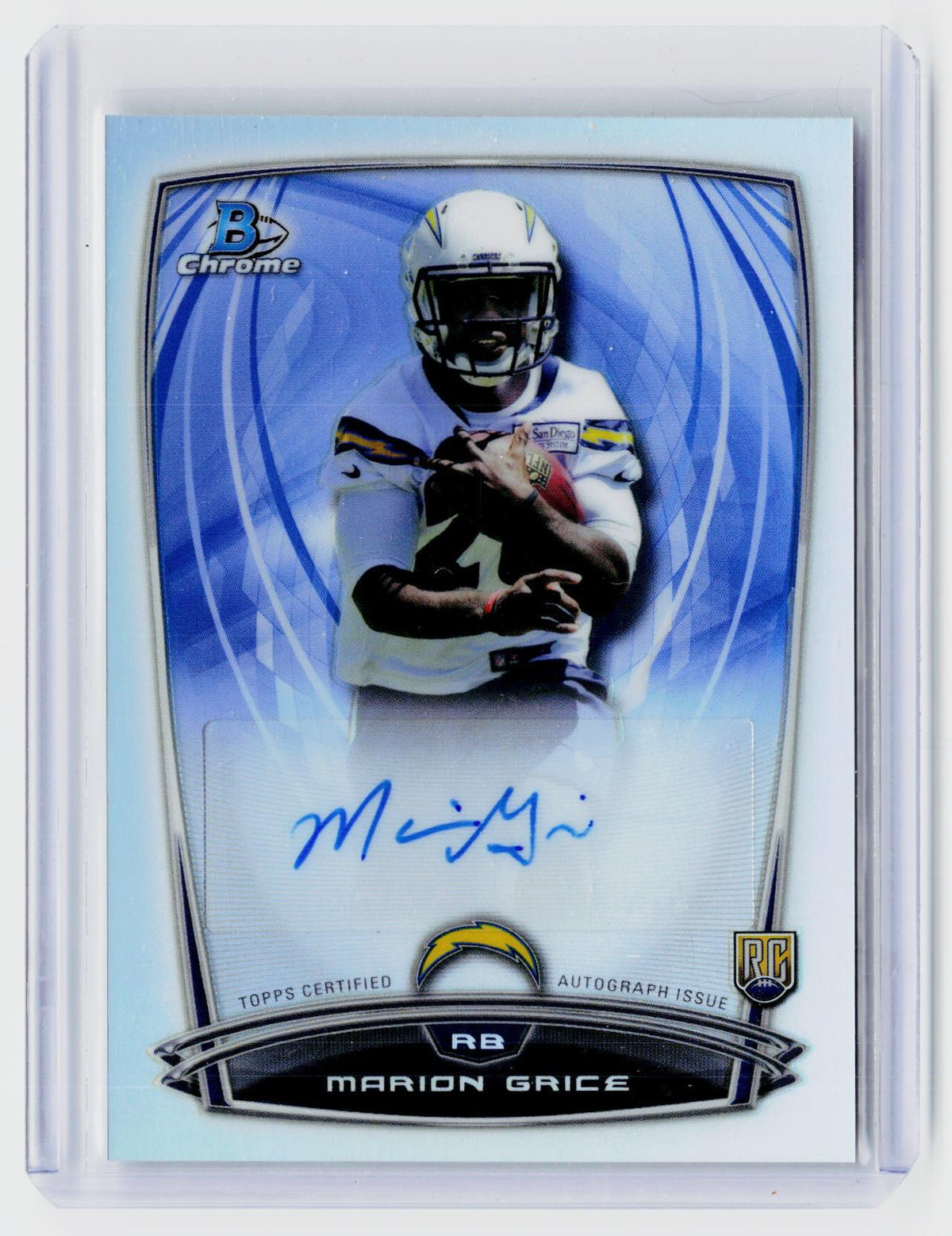 2014 Bowman Chrome Rookie Chrome Refractor Autograph Marion Grice RCRA-MG - front