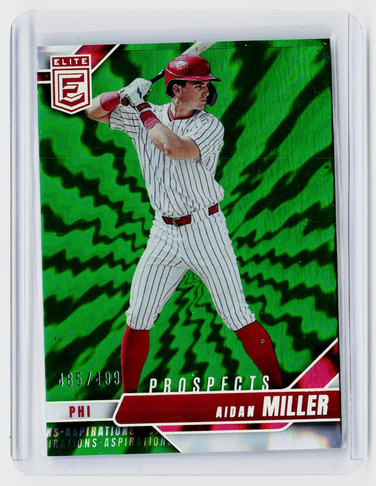 2026 Panini Donruss Elite Baseball Prospects Aspirations Green Aidan Miller #192 /499 - front