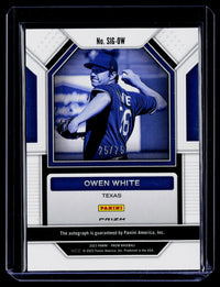 2023 Panini Prizm Baseball Signatures Owen White Green Scope Prizms Auto #SIG-OW /75 - back