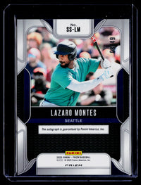 2025 Panini Prizm Baseball Sensational Signatures Lazaro Montes Blue Pulsar Prizm Auto #SS-LM /49 - back