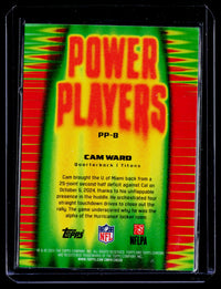 2025 Topps Chrome Football Power Players Cam Ward RC PP-8 Tennessee Titans - back