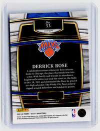 2021-22 Panini Select Derrick Rose Blue Prizm #53 New York Knicks - back
