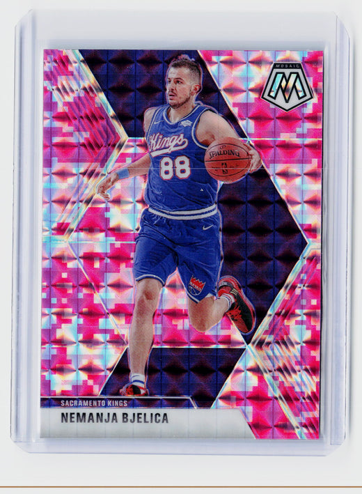 2019-20 Panini Mosaic Pink Camo #50 Nemanja Bjelica Sacramento Kings - front